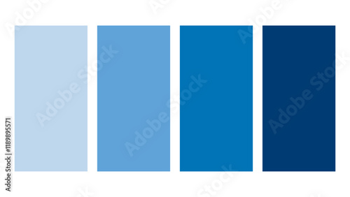 Baby Blue, Blue Grotto, Royal Blue, Navy Blue color palette. Set of bright color palette combination in rgb hex. Color palette for ui ux design. Abstract vector illustration for your graphic design