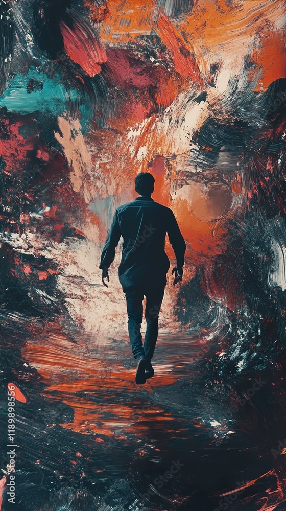 Obraz premium A Journey Through Abstract Mind: Surreal Exploration of Human Emotion