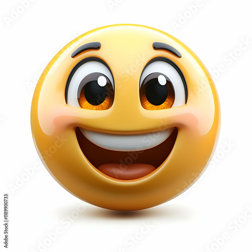 Obraz na płótnie 3D Happy Emoticon Illustration w salonie