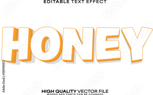 Honey text effect, editable text effect and bee 3d font style bold shadow sweet poster design