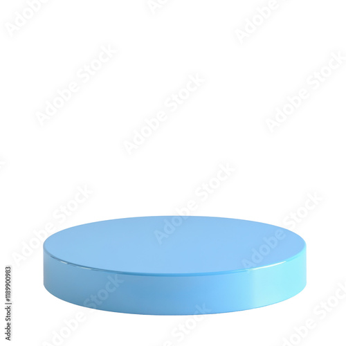 podium pedestal blue for product display isolated on white or transparent background