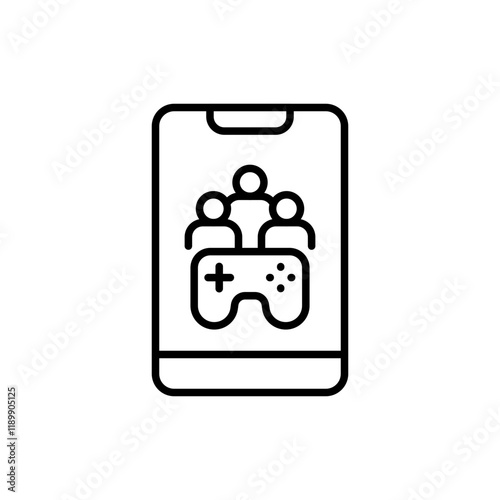 Game community app outline icons, minimalist vector illustration ,simple transparent graphic element .Isolated on white background