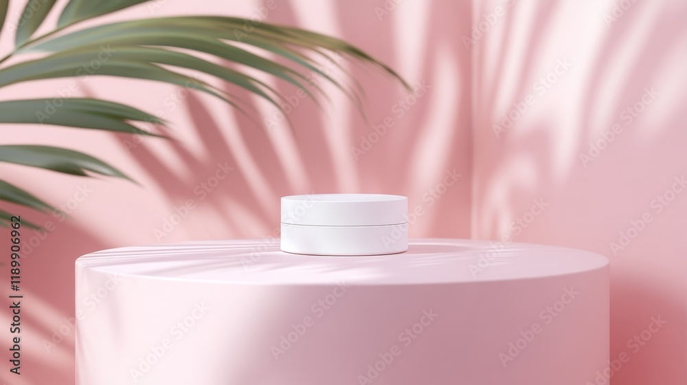 20.A soft and inviting 3D background in pastel pink, showcasing a minimal white pedestal framed by abstract geometric shapes. The addition of delicate palm shadows creates a modern and fresh visual 20.A soft and inviting 3D background in pastel pink, showcasing a minimal white pedestal framed by abstract geometric shapes. The addition of delicate palm shadows creates a modern and fresh visual