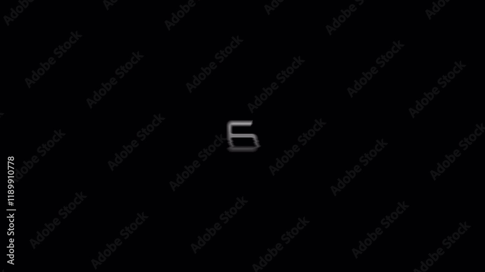 Countdown text from Ten seconds to START with glitch light effect on black background. 