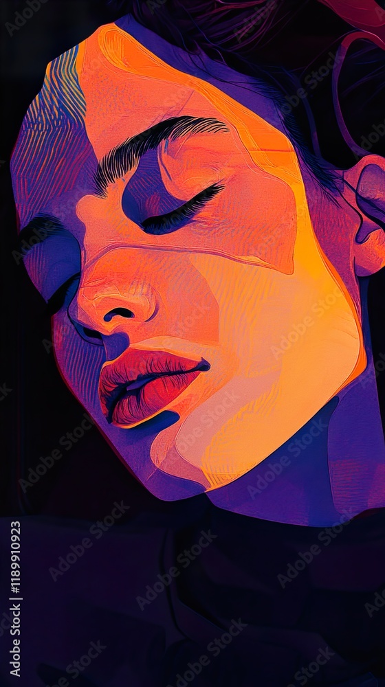 Vibrant Female Portrait: A Digital Art Masterpiece