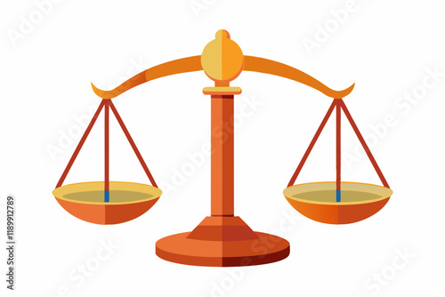  scales justice on white judge law auction vector art illustration