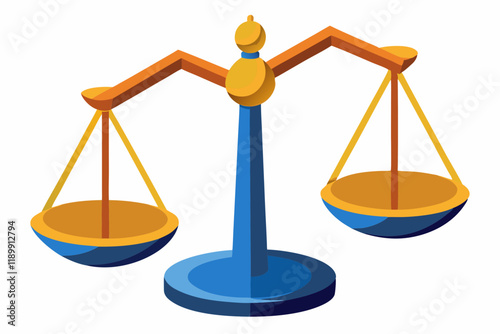  scales justice on white judge law auction vector art illustration