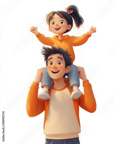 Happy Asian Brother Giving Cute Sister Piggyback Ride in Colorful Casual Outfits