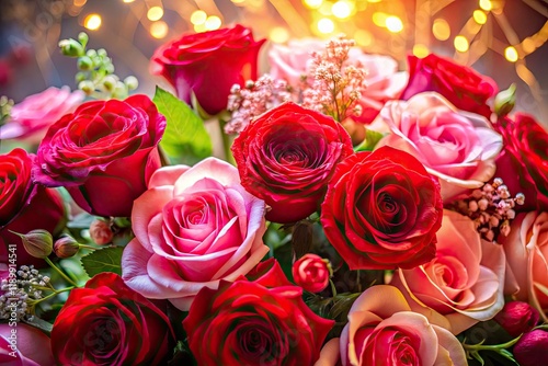 Romantic Valentine's Day Rose Bouquet Portrait Photography - Stunning Floral Arrangements