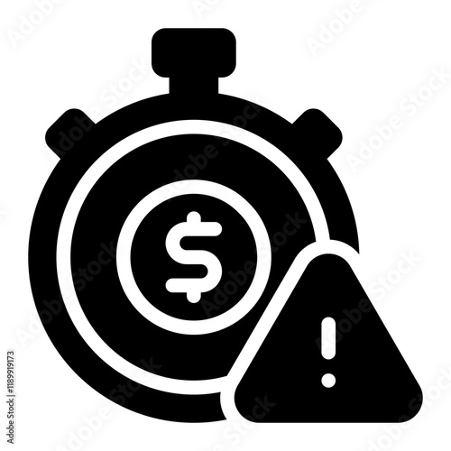 overdue payment glyph icon