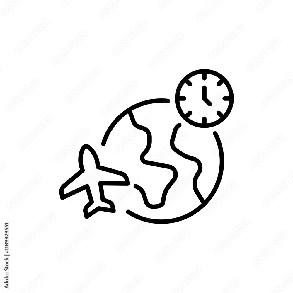 Jet lag outline icons, minimalist vector illustration ,simple transparent graphic element .Isolated on white background Jet lag outline icons, minimalist vector illustration ,simple transparent graphic element .Isolated on white background
