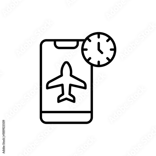 Jet lag outline icons, minimalist vector illustration ,simple transparent graphic element .Isolated on white background