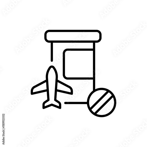 Jet lag outline icons, minimalist vector illustration ,simple transparent graphic element .Isolated on white background