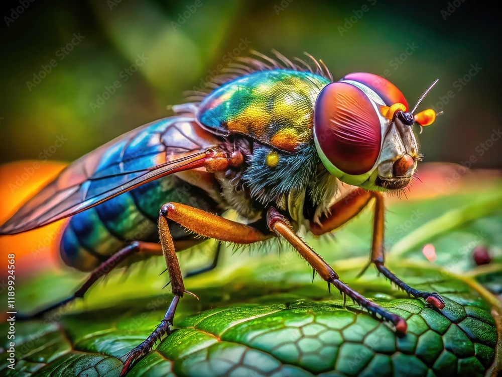 Fototapeta premium Candid Close-Up of a Gadfly, Insect Photography, Fly Macro, Nature Wildlife, Detailed Insect Image, High-Resolution Bug Photo, Insect Wing Detail, Gadfly 