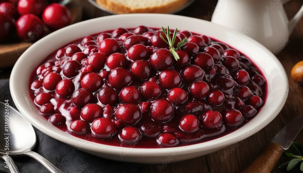 Close-up of a delicious cranberry sauce, perfect for Thanksgiving. Close-up of a delicious cranberry sauce, perfect for Thanksgiving.