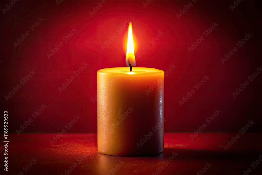 Glowing Candle Flame, Red Background, Portrait Photography, Flickering Light, Single Candle, Warm Light, Dark Red, Isolated Candle Glowing Candle Flame, Red Background, Portrait Photography, Flickering Light, Single Candle, Warm Light, Dark Red, Isolated Candle