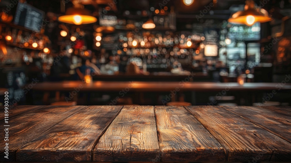 Rustic Bar Table with Warm Ambiance Rustic Bar Table with Warm Ambiance