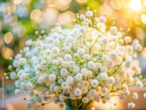 Gypsophila Wedding Photography:  Soft Focus Baby's Breath Floral Decor Event Images