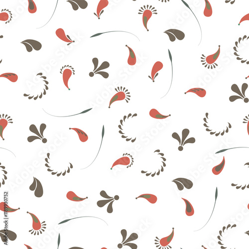 Stylized elements in the form of plants, reminiscent of ancient Russian painting.