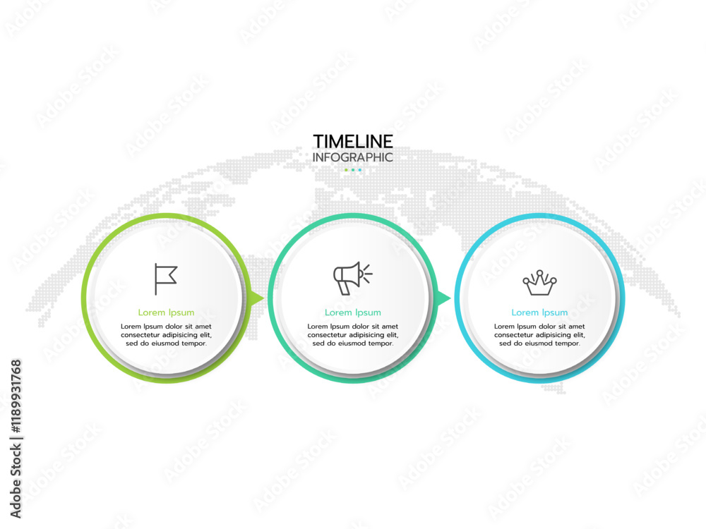 Infographic template. Concept of circular process with 3 steps and icons. Infographic template. Concept of circular process with 3 steps and icons.