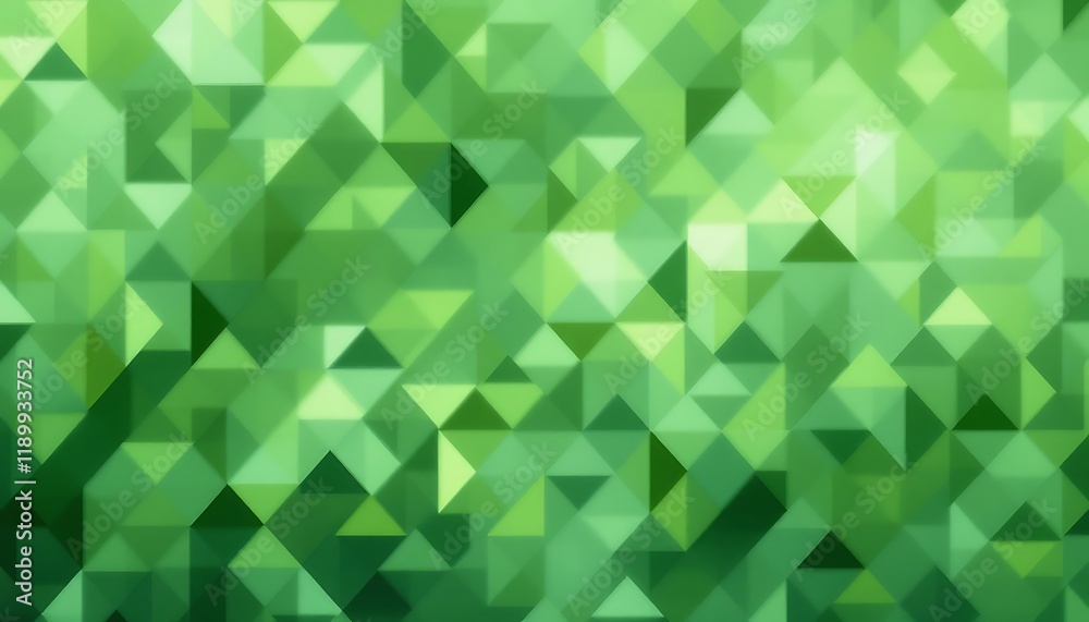 Abstract Green Mosaic, A Serene Triangular Pattern Abstract Green Mosaic, A Serene Triangular Pattern