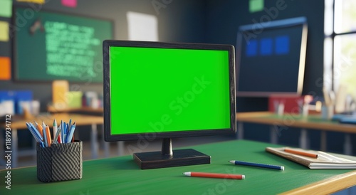 Green Screen Monitor in Classroom