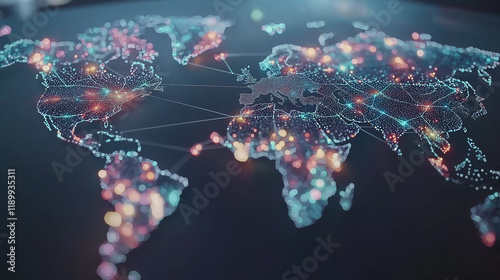 Global Network, Interconnected World, Digital Connectivity, Worldwide Communication