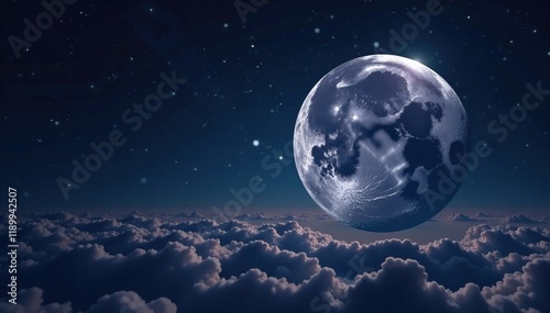 Isolated lunar body suspended in infinite space, vastness, moon, boundless