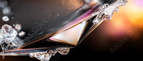 Abstract Metallic Background  Shattered Crystal  Futuristic Design  Geometric Shapes  Irid photo