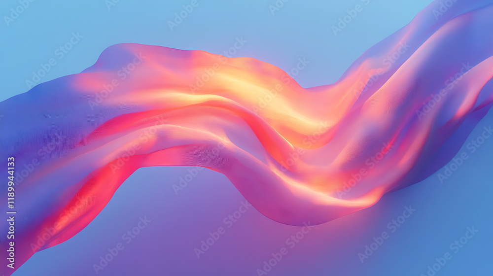 Fototapeta premium Flowing abstract light patterns digital art vibrant colors soft textures creative perspective artistic expression
