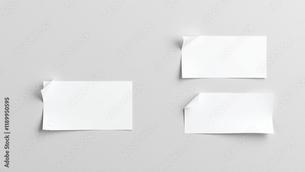 Blank white papers arranged on a gray background Blank white papers arranged on a gray background
