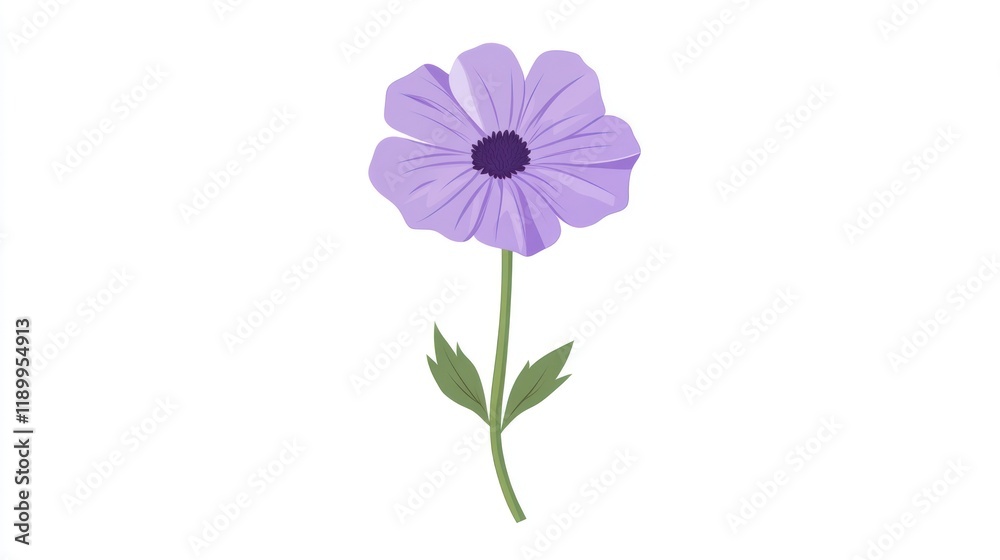Lilac flower, single stem, white background, simple design, floral print Lilac flower, single stem, white background, simple design, floral print