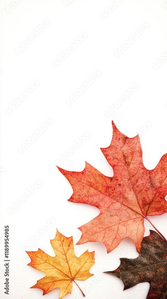 Autumn Maple Leaves Border Fall Foliage White Background Thanksgiving Nature Photograp Autumn Maple Leaves Border Fall Foliage White Background Thanksgiving Nature Photograp