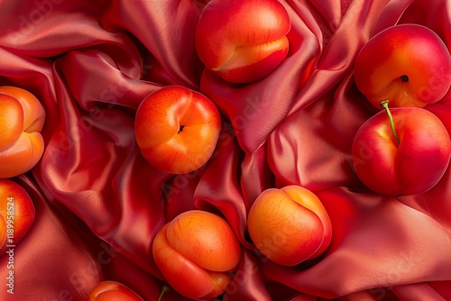 Texture, background, cambric very thin translucent soft mercerized fabric, orange photo