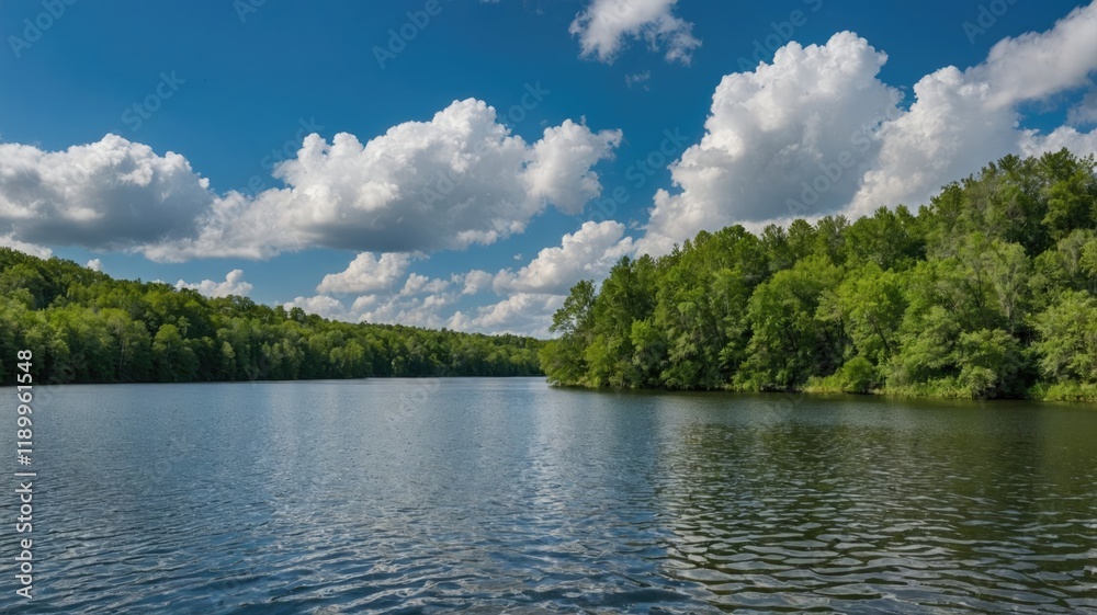 calm lake with a cloudy sky in the backgroud calm lake with a cloudy sky in the backgroud
