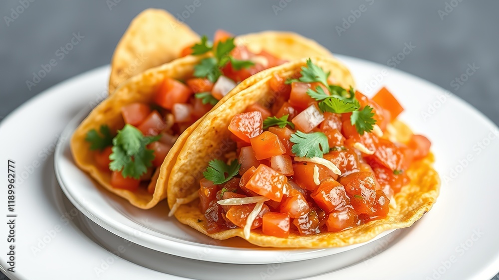 Delicious Mexican Tostadas with Red Salsa - Gourmet Food Photography Delicious Mexican Tostadas with Red Salsa - Gourmet Food Photography