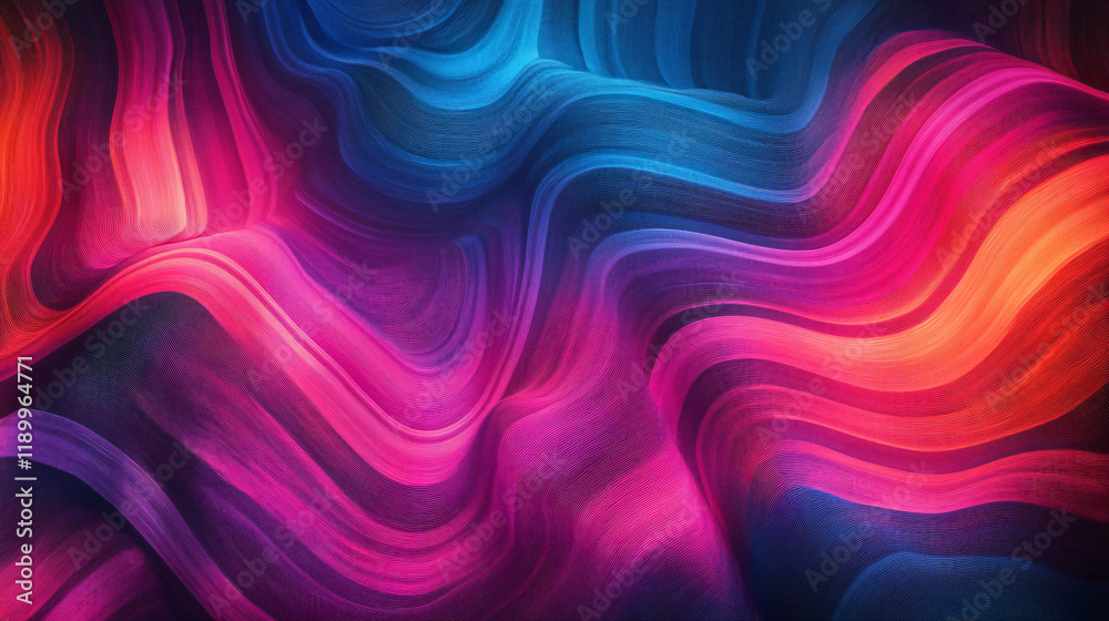 Fototapeta premium Abstract visuals blending neon lights and textured backgrounds.