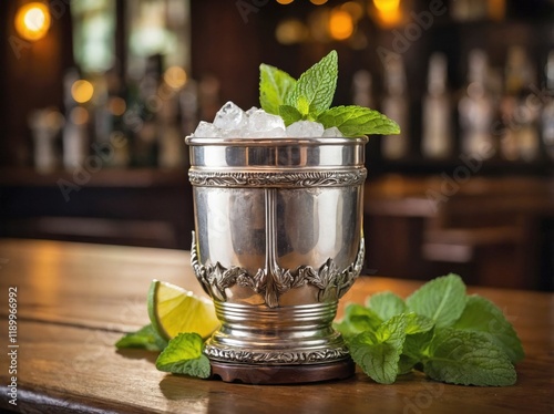 Classic Mint Julep in a Traditional Silver Cup