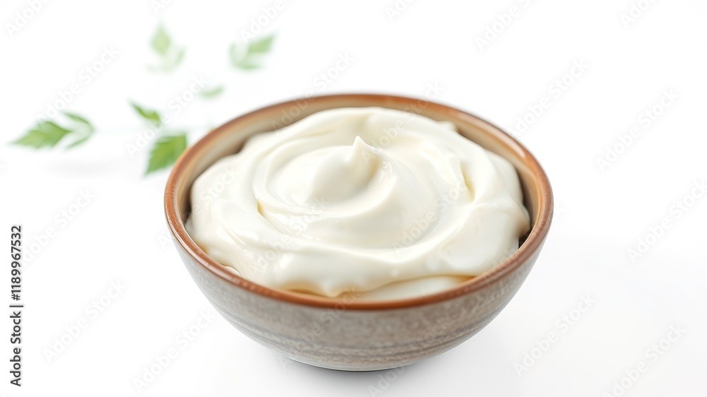 Sour Cream in Bowl - High-Quality Food Photography - Studio Shot Sour Cream in Bowl - High-Quality Food Photography - Studio Shot
