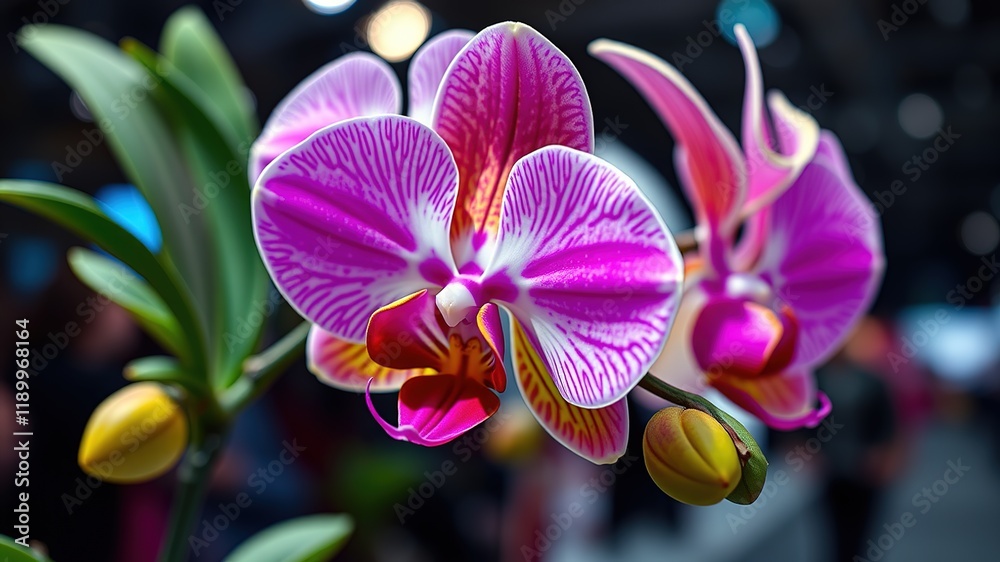 Obraz premium Stunning Phalaenopsis Orchid, Bright, Detailed, High-Quality AI Art