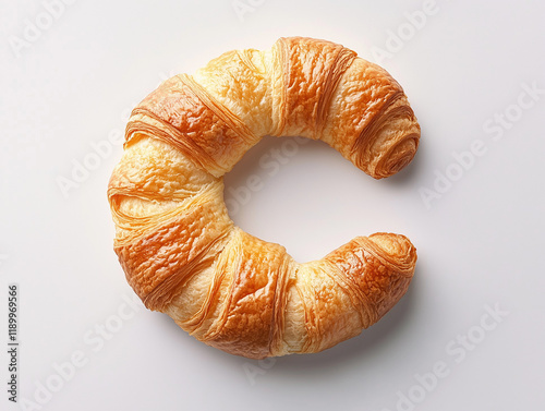 Wallpaper Mural a flaky croissant in a shape of a letter C. minimalistic, white background Torontodigital.ca