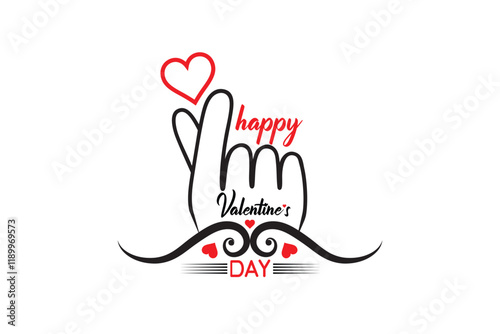 Happy Valentine's Day illustration Romantic silhouette of a loving couple
