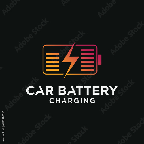 electric car charging logo, Modern vehicle battery charging logo.