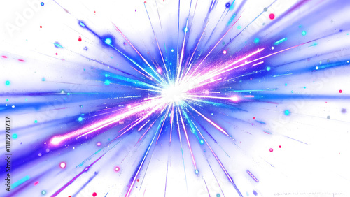 A explosion burst red blue pink of colorful light against
 on a transparent background.