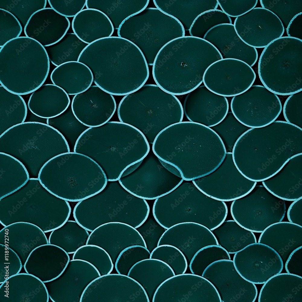 seamless pattern with a style reminiscent of fish scales or mermaid scales. The layout consists of overlapping semi-circular shapes arranged in a repetitive, orderly fashion