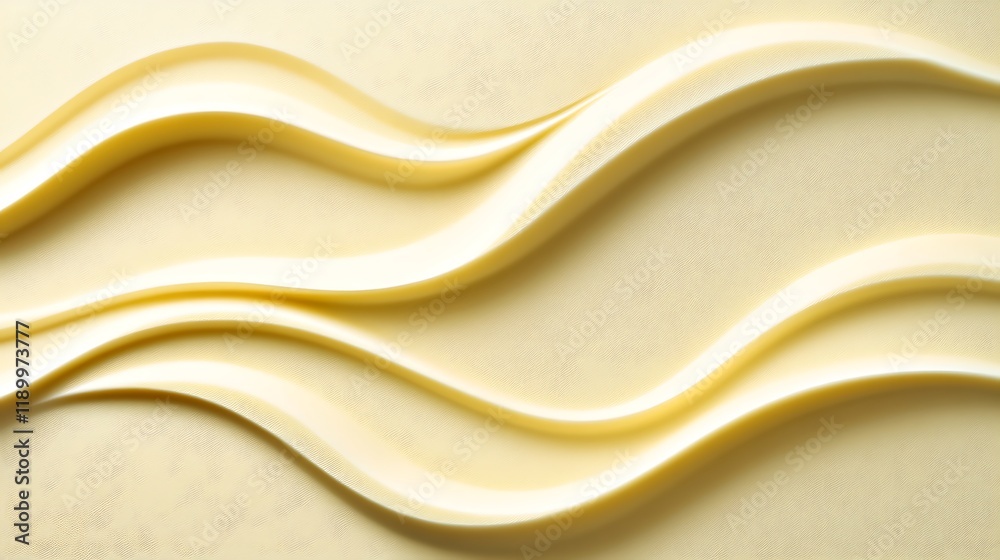 Obraz premium Creamy swirls of pale yellow butter texture background
