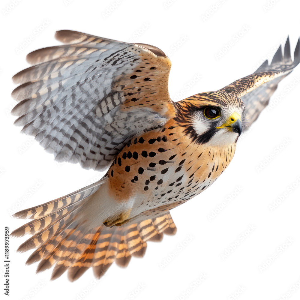 Obraz premium American Kestrel in Flight: A Stunning Display of Avian Grace