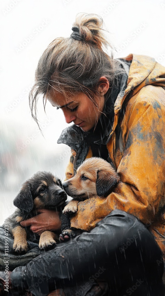 Woman rescues stray puppies during a storm in a heartwarming display of compassion and bravery Woman rescues stray puppies during a storm in a heartwarming display of compassion and bravery