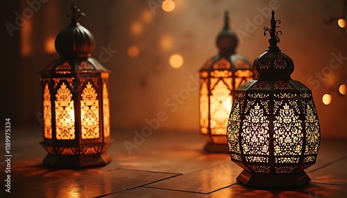 Illuminated Ramadan Lanterns: A Festive Glow photo