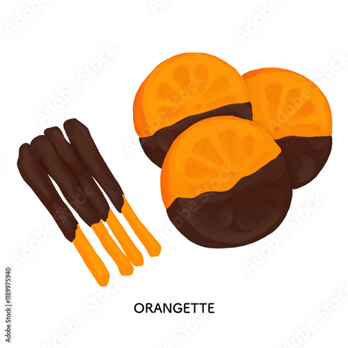 オランジェットの色鉛筆タッチのイラスト